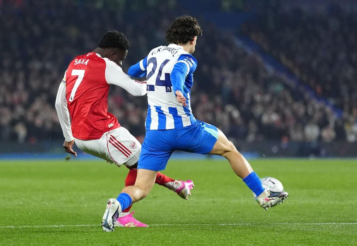 pg电子评测-3球4助攻，萨卡生涯英超对阵布莱顿造7球所有对手第三多